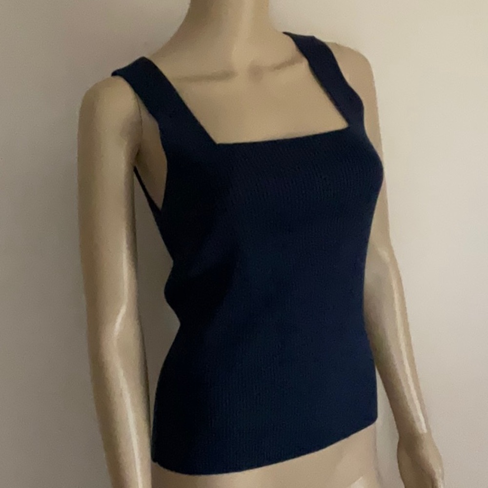 Boston Proper Square Neck Ribbed Knit Tank Top